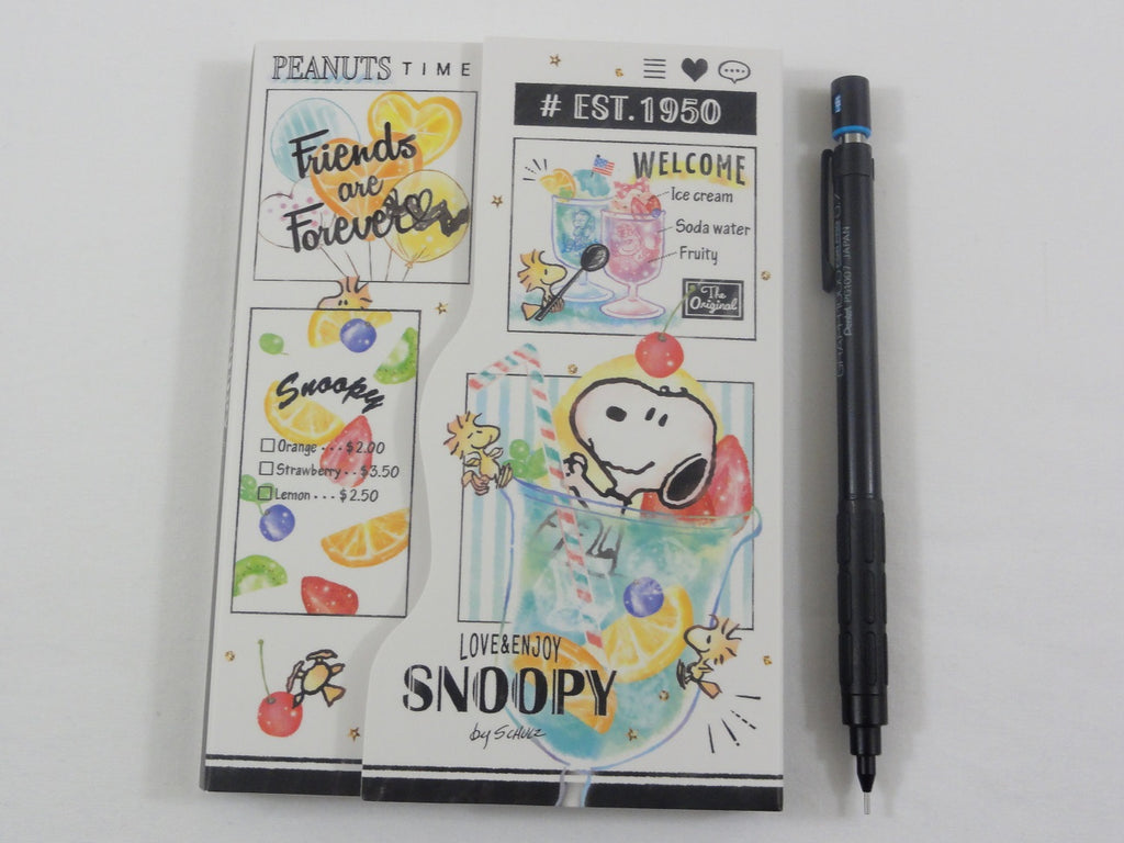 Cute Kawaii Snoopy 4 x 6 Inch Notepad / Memo Pad - Stationery Designer Paper Collection