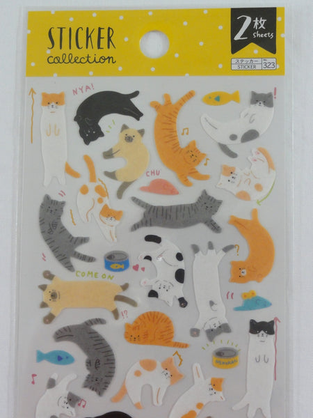 Cute Kawaii Daiso Cat Kitten Sticker Sheet - 2 sheets - for Journal Planner  Craft Organizer