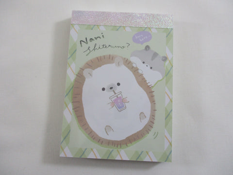 Cute Kawaii Q-Lia Hedgehog Nani Mini Notepad / Memo Pad - Stationery Design Writing Collection