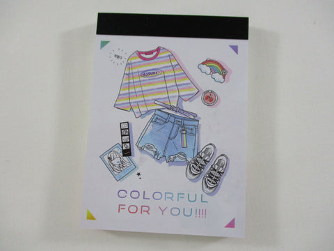 Cute Kawaii Crux Girl Outfit Colorful Mini Notepad / Memo Pad - Stationery Designer Paper Collection