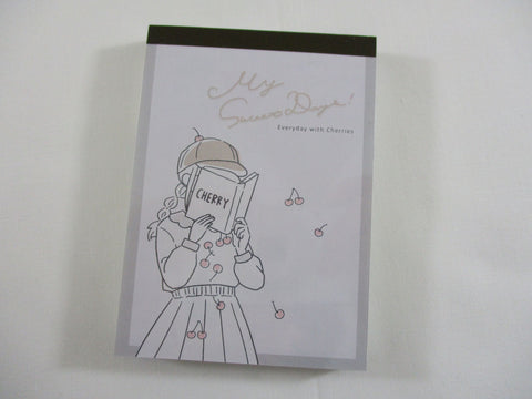 Cute Kawaii Sun Star Girl My Sweet Day Cherry Mini Notepad / Memo Pad - Stationery Designer Paper Collection