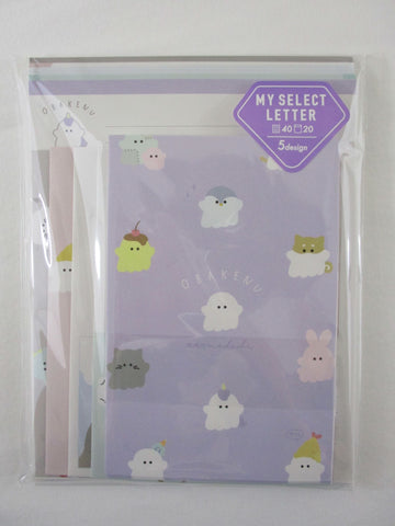 Cute Kawaii Crux Penguin Rabbit Pudding Ghost Halloween Letter Set Pack - Stationery Writing Paper Envelope Penpal