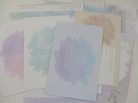 Cute Kawaii Kamio iro iro Color Happy Days Bear Dog Cloud Letter Sets Stationery - writing paper envelope