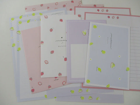 Cute Kawaii Q-Lia Misty Pallete Fruits Strawberry Lemon Letter Sets - Stationery Writing Paper Envelope Penpal