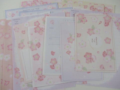 Cute Kawaii Kamio Cherry Blossom Romantic Flower Spring Letter Sets Stationery - writing paper envelope