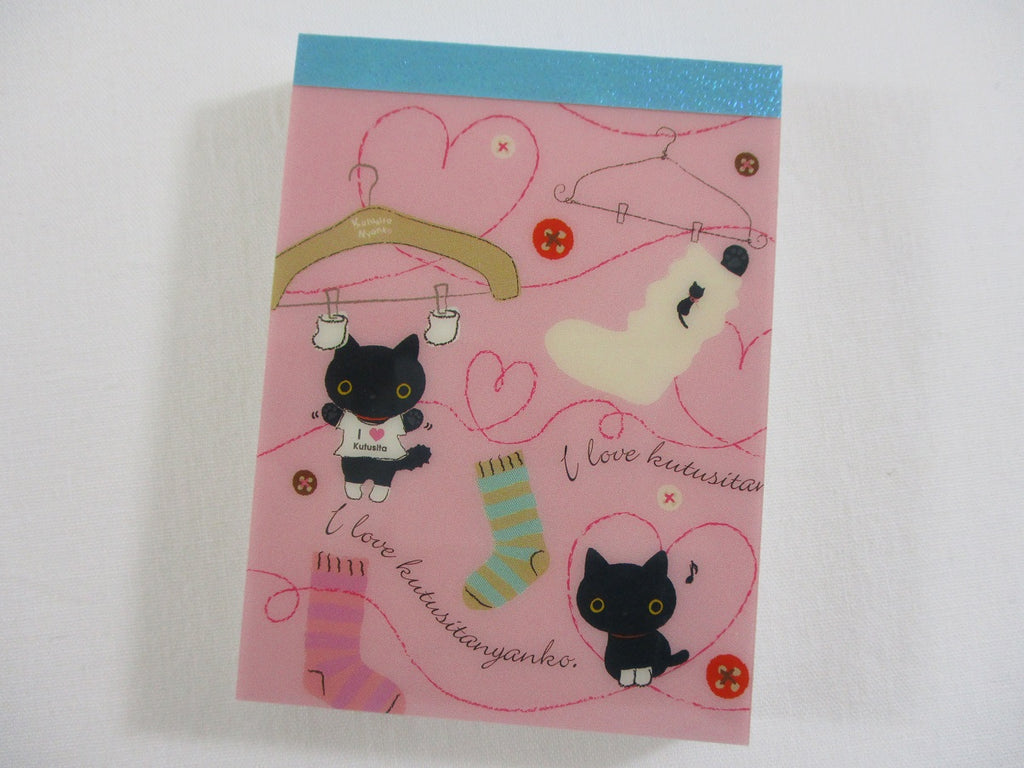 Vintage Rare VHTF - Cute Kawaii San-X Kutusita Nyanko Cat Mini Notepad / Memo Pad - F - Stationery Penpal Gift
