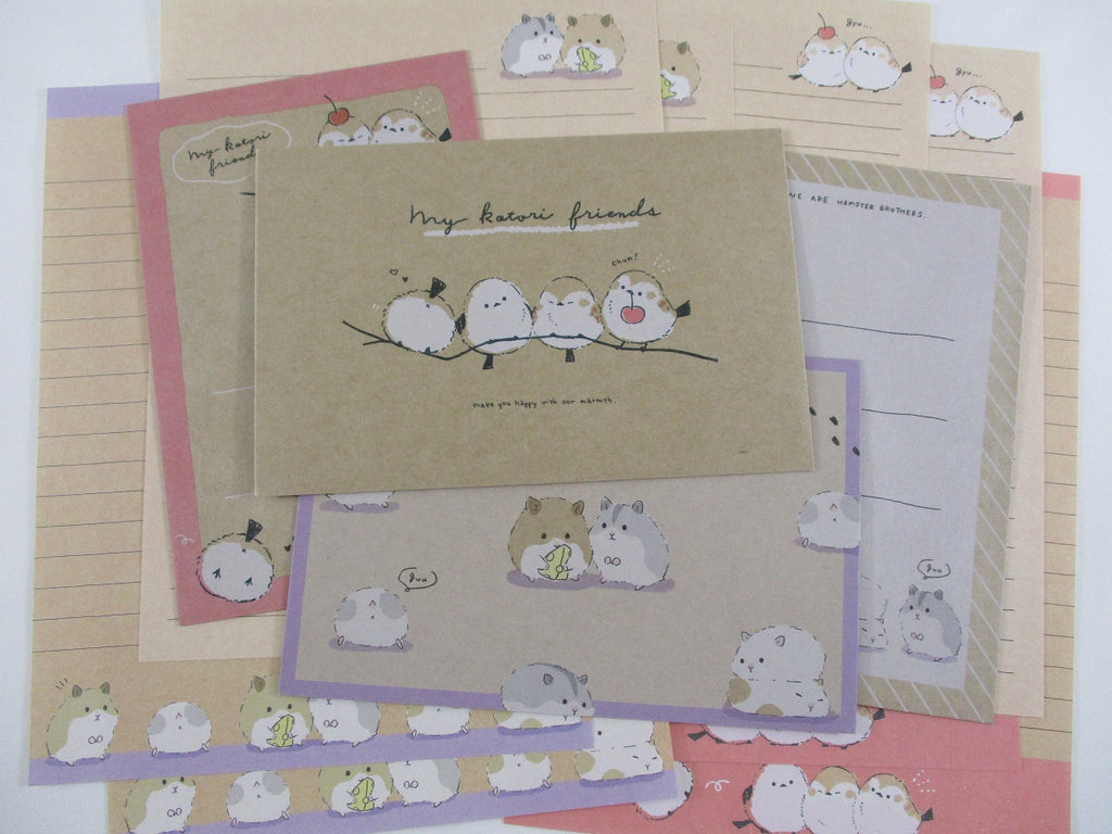 Cute Kawaii Q-Lia Bird and Hamster Letter Sets - Writing Paper Envelope Stationery