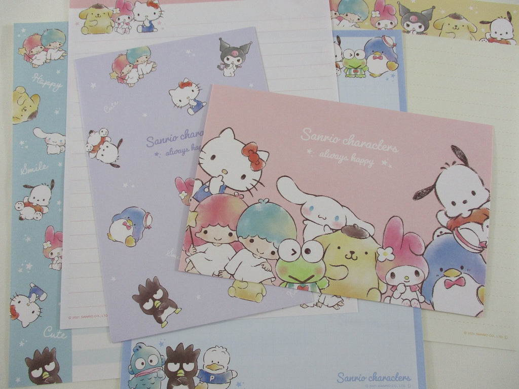 Cute Kawaii Little Twin Stars Hello Kitty Keroppi Pochacco My Melody Tuxedosam Purin Cinnamoroll Letter Sets - A - Writing Paper Envelope Stationery