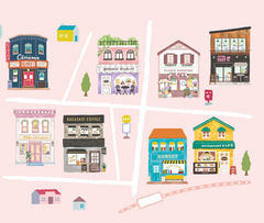 Cute Kawaii MW Mind Wave Washi / Masking Deco Tape - Town Series - Bar Diner - for Scrapbooking Journal Planner Notebook Craft Gift