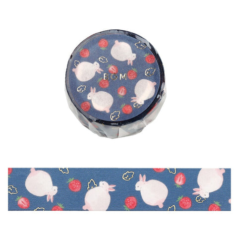 Cute Kawaii BGM Washi / Masking Deco Tape - Rabbit Bunny Hop Easter Pet Gold Accent B - for Scrapbooking Journal Planner Craft