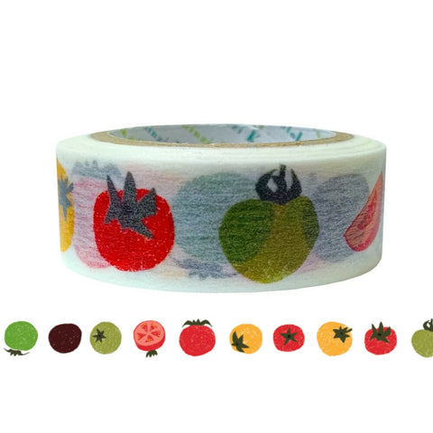 Cute Kawaii Shinzi Katoh Washi / Masking Deco Tape - Fresh Tomato Tomatoes ♥ Vegetable Healthy Harvest - for Scrapbooking Journal Planner Craft