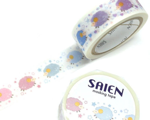 Cute Kawaii Saien Washi / Masking Deco Tape - Baby Sheep Farm Animal Zoo - for Scrapbooking Journal Planner Craft Diary Planner Gift