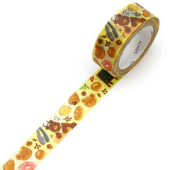 Cute Kawaii Saien Washi / Masking Deco Tape - Bakery Bread Bear - for Scrapbooking Journal Planner Craft