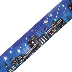 Cute Kawaii BGM Washi / Masking Deco Tape - Majestic Night Light City Stars Luminous Twinkle C - for Scrapbooking Journal Planner Craft