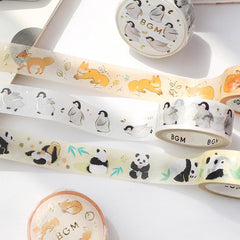 Cute Kawaii BGM Washi / Masking Deco Tape - Fox Forest Nature Animal - for Scrapbooking Journal Planner Craft