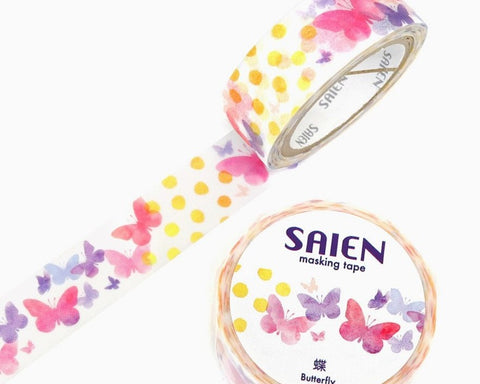 Cute Kawaii Saien Washi / Masking Deco Tape - Butterfly Spring Colorful Garden Bloom - for Scrapbooking Journal Planner Craft Diary Planner Gift