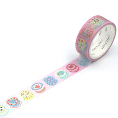 Cute Kawaii World Craft Gold Accents Washi / Masking Deco Tape - Sweet Cake - for Scrapbooking Journal Planner Craft