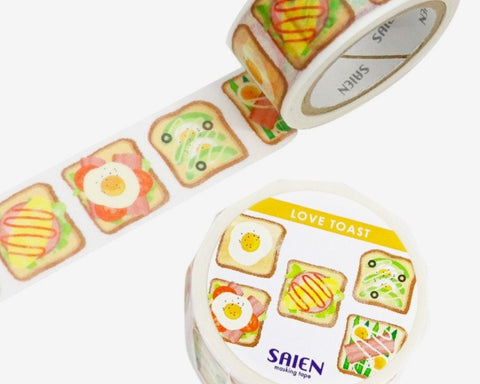 Cute Kawaii Saien Washi / Masking Deco Tape - I Love Toast Healthy Breakfast Sandwich Fruit Vegetable A - for Scrapbooking Journal Planner Craft Diary Gift
