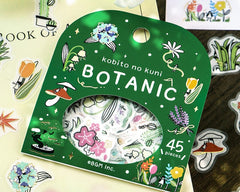 Cute Kawaii BGM Land of Fairy Series Flake Stickers Sack - Botanic Flower Plants Green - for Journal Agenda Planner Scrapbooking Craft Schedule Stationary