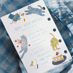 Cute Kawaii BGM Flake Stickers Sack - Kitten Cafe Series - Cat Feline Pet A Blueberry - for Journal Agenda Planner Scrapbooking Craft