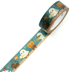 Cute Kawaii Saien Washi / Masking Deco Tape - Halloween Parade Autumn Pumpkin Scary Ghost - for Scrapbooking Journal Planner Craft Diary Gift