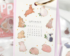 Cute Kawaii BGM Flake Stickers Sack - Rabbit Bunny Pink - for Journal Agenda Planner Diary Scrapbooking Craft Gift