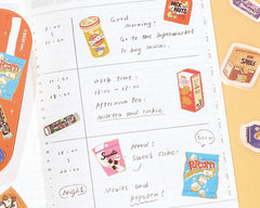 Cute Kawaii BGM Flake Stickers Sack - Snacks Chips Popcorn Biscuits Fun Food - for Journal Agenda Planner Diary Scrapbooking Craft Gift