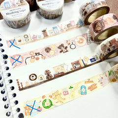 Cute Kawaii Papier Platz Nakauchiwaka Washi / Masking Deco Tape - Cozy Home Series - Dog Puppy Poodle - for Journal Planner Diary Scrapbook Craft Gift