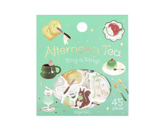 Cute Kawaii BGM Flake Stickers Sack - Afternoon Tea Series - Green Sweets - for Journal Agenda Planner Scrapbooking Craft Diary Gift