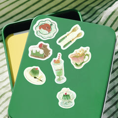 Cute Kawaii BGM Flake Stickers Sack - Afternoon Tea Series - Green Sweets - for Journal Agenda Planner Scrapbooking Craft Diary Gift