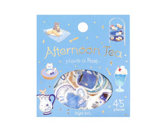 Cute Kawaii BGM Flake Stickers Sack - Afternoon Tea Series - Blue Royal Sweets - for Journal Agenda Planner Scrapbooking Craft Diary Gift