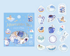 Cute Kawaii BGM Flake Stickers Sack - Afternoon Tea Series - Blue Royal Sweets - for Journal Agenda Planner Scrapbooking Craft Diary Gift