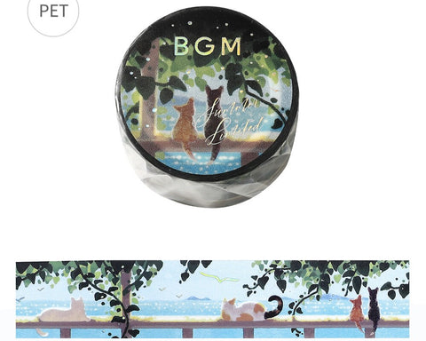 Cute Kawaii BGM Deco Tape - Summer Limited - Cat Summer Beach Sea Watch Feline Pet - for Scrapbooking Journal Planner Craft Diary Schedule Decor Gift