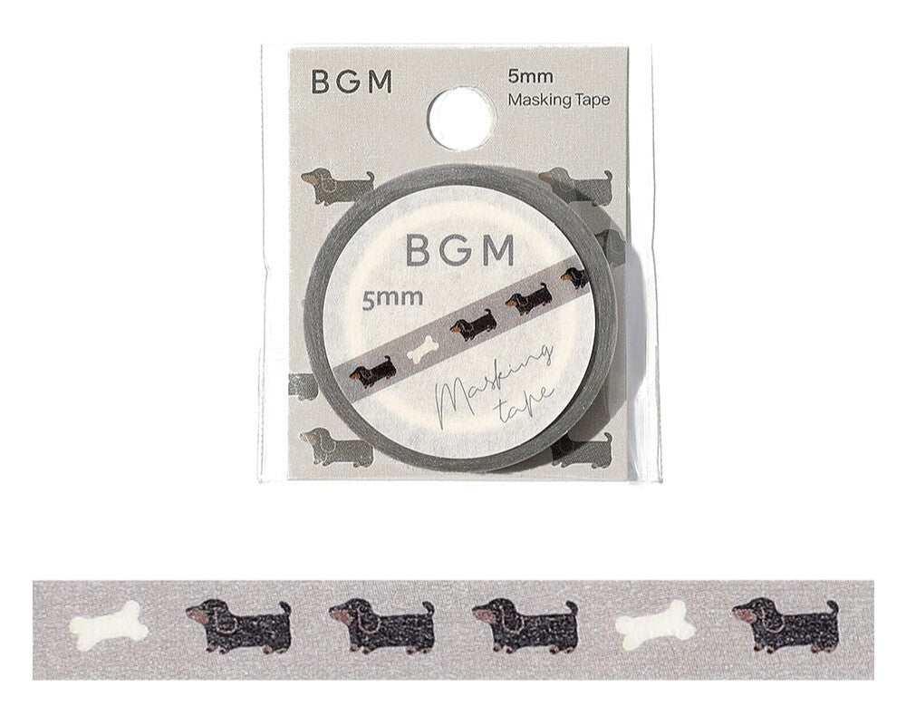 Cute Kawaii BGM Thin Washi / Masking Deco Tape - Dog Puppy Pet - for Scrapbooking Journal Planner Craft Diary Notebook Gift