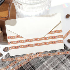Cute Kawaii BGM Thin Washi / Masking Deco Tape - Book Coffee Latte Mocha Drink Cafe Reading Study Cozy Time Easy Relax Weekend - for Scrapbooking Journal Planner Craft Diary Notebook Gift