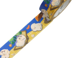 Cute Kawaii Saien Washi / Masking Deco Tape - Vacation Dog Sunbath Beach Tropical - for Diary Journal Planner Craft Calendar Notebook Scrapbook Stationery Gift