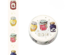 Cute Kawaii BGM Washi / Masking Deco Tape - Foil Stamping / Accents - Jar of Fruit Jam Healthy Food Breakfast - for Scrapbooking Journal Planner Craft Stationery Agenda Schedule Gift