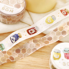 Cute Kawaii BGM Washi / Masking Deco Tape - Foil Stamping / Accents - Jar of Fruit Jam Healthy Food Breakfast - for Scrapbooking Journal Planner Craft Stationery Agenda Schedule Gift