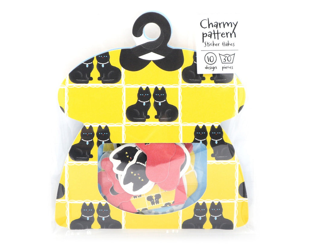 Cute Kawaii World Craft Charmy Pattern Flake Stickers Sack - Cat Feline - for Journal Agenda Planner Diary Scrapbook Craft Gift Art Decor