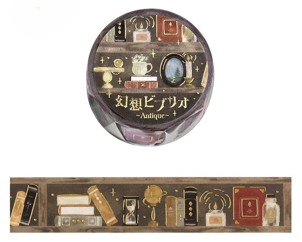 Cute Kawaii BGM Washi Deco Tape - Magical Book Reading Nook Series C - Antique Classic - for Journal Planner Craft Diary Schedule Notebook Gift