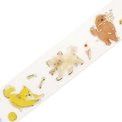 Cute Kawaii BGM Washi Deco Tape - Foil Stamping / Accents - Dog Playful Happy Puppy Pet - for Diary Journal Planner Craft Stationery Agenda Schedule Gift
