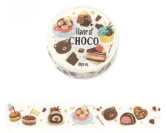 Cute Kawaii BGM Washi / Masking Deco Tape - Foil Stamping / Accents - Flavor of Chocolate Sweet Marshmallow Strawberry Cupcake Bear Bakery Cozy - for Diary Journal Planner Craft Stationery Agenda Schedule Gift