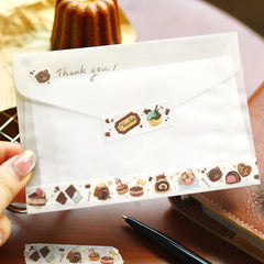 Cute Kawaii BGM Washi / Masking Deco Tape - Foil Stamping / Accents - Flavor of Chocolate Sweet Marshmallow Strawberry Cupcake Bear Bakery Cozy - for Diary Journal Planner Craft Stationery Agenda Schedule Gift