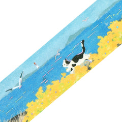 Cute Kawaii BGM Washi Deco Tape - Cat's Journey Series A - Beach Seaside Ocean Blue Sea Breeze - for Journal Planner Craft Diary Schedule Notebook Gift