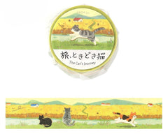 Cute Kawaii BGM Washi Deco Tape - Cat's Journey Series E - Across the Wheat Fields Autumn Creek - for Journal Planner Craft Diary Schedule Notebook Gift