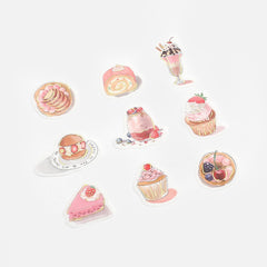 Cute Kawaii BGM Flake Stickers Sack - Strawberry Goodies and Sweets - for Journal Agenda Planner Scrapbooking Craft