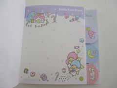 Cute Kawaii HTF Vintage Sanrio Little Twin Stars 4 x 5 Inch Notepad / Memo Pad - Stationery Designer Paper Collection Preowned New