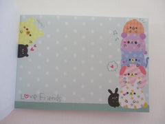 Vintage Rare Collectible - Cute Kawaii Kamio Love Friends Animal Cat Rabbit Chicks  ʕ｡- ˕ -｡ʔ Mini Notepad / Memo Pad - Stationery Penpal Journal Diary Design Writing Gift