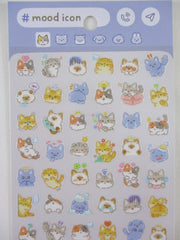Cute Kawaii Mind Wave Mood Icon - Cat Kitty Tabby Pet Animal Sticker Sheet - for Journal Planner Craft Diary Gift Schedule Scrapbook Agenda Notebook
