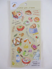 Cute Kawaii Mind Wave Food Sketch series - Breakfast Toast Egg Cereal Jam Bagel Croissant Juice Milk Fruit Sticker Sheet - for Journal Planner Craft Diary Gift Schedule Scrapbook Agenda Notebook